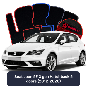 Velúrové autokoberce OMEVO pre Seat Leon 5F 3 gen Hatchback 5 dverí (2012-2020)