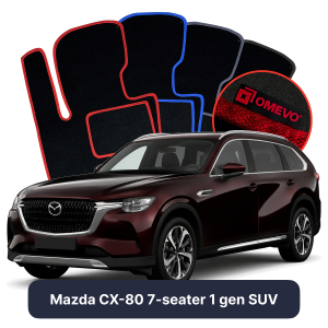 Velúrové autokoberce OMEVO pre Mazda CX-80 7-miestne 1 gen SUV (2024–2025)