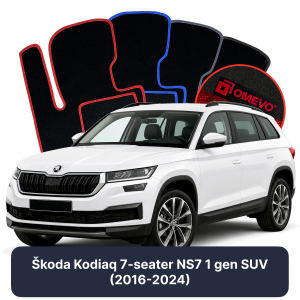 Velúrové autokoberce OMEVO pre Škoda Kodiaq 7-miestny NS7 1 gen SUV (2016-2024)