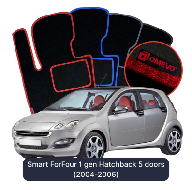 Velúrové autokoberce OMEVO pre Smart ForFour 1 gen Hatchback 5 dverí (2004-2006)