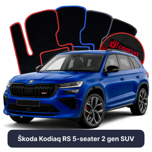 Velúrové autokoberce OMEVO pre Škoda Kodiaq RS 5 mest 2 gen SUV (2024-2025)