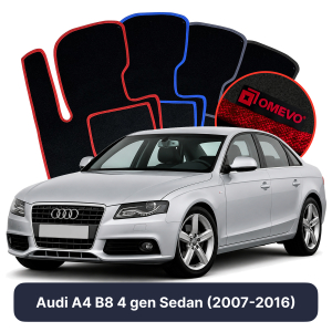 Velúrové autokoberce OMEVO pre Audi A4 B8 4 gen Sedan (2007-2016)