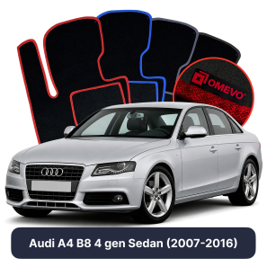 Velúrové autokoberce OMEVO pre Audi A4 B8 4 gen Sedan (2007-2016)