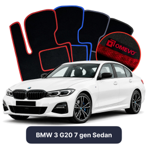 Velúrové autokoberce OMEVO pre BMW 3 G20 7 gen Sedan (2018-2025)