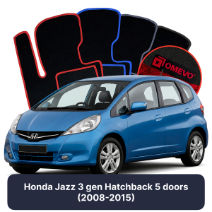 Velúrové autokoberce OMEVO pre Honda Jazz 3 gen Hatchback 5 dverí (2008-2015)