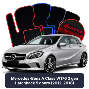 Velúrové autokoberce OMEVO pre Mercedes-Benz A klasa W176 3 gen Hatchback 5 dverí (2012-2018)