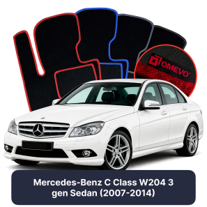 Velúrové autokoberce OMEVO pre Mercedes-Benz C klasa W204 3 gen Sedan (2007-2014)