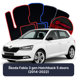 Velúrové autokoberce OMEVO pre Škoda Fabia 3 gen Hatchback 5 dverí (2014-2022)
