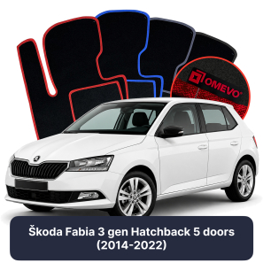 Velúrové autokoberce OMEVO pre Škoda Fabia 3 gen Hatchback 5 dverí (2014-2022)