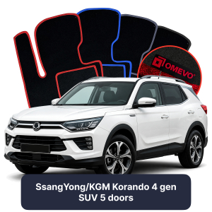 Velúrové autokoberce OMEVO pre SsangYong Korando 4 gen SUV 5 dverí (2019-2025)