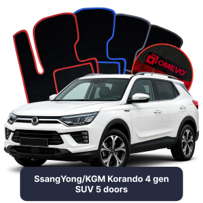 Velúrové autokoberce OMEVO pre SsangYong Korando 4 gen SUV 5 dverí (2019-2025)