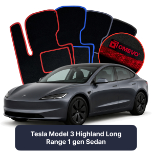 Velúrové autokoberce OMEVO pre Tesla Model 3 Highland Long Range 1 gen Sedan (2022-2025)