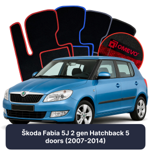 Velúrové autokoberce OMEVO pre Škoda Fabia 5J 2 gen Hatchback 5 dverí (2007-2014)