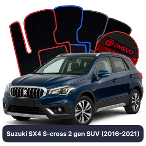 Velúrové autokoberce OMEVO pre Suzuki SX4 S-cross 2 gen SUV (2016-2021)