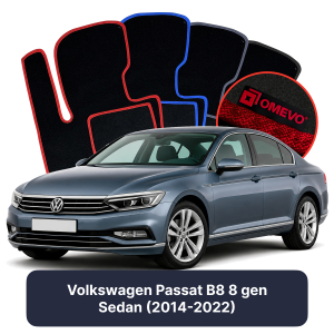 Velúrové autokoberce OMEVO pre Volkswagen Passat B8 8 gen Sedan (2014-2022)
