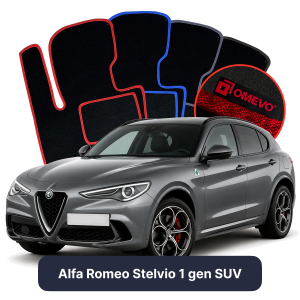 Velúrové autokoberce OMEVO pre Alfa Romeo Stelvio 1 gen SUV (2016-2025)