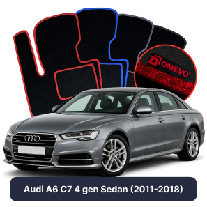 Velúrové autokoberce OMEVO pre Audi A6 C7 4 gen Sedan (2011-2018)