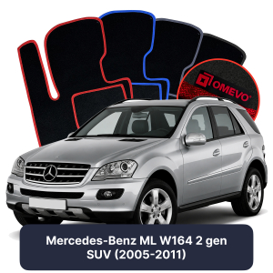 Velúrové autokoberce OMEVO pre Mercedes-Benz ML W164 2 gen SUV (2005-2011)