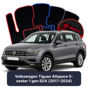 Velúrové autokoberce OMEVO pre Volkswagen Tiguan Allspace 5-miestny 1 gen SUV (2017-2024)