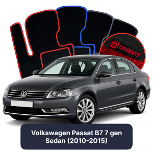 Velúrové autokoberce OMEVO pre Volkswagen Passat B7 7 gen Sedan (2010-2015)
