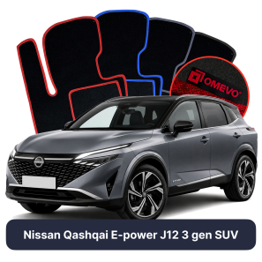 Velúrové autokoberce OMEVO pre Nissan Qashqai E-power J12 3 gen SUV (2021-2025)