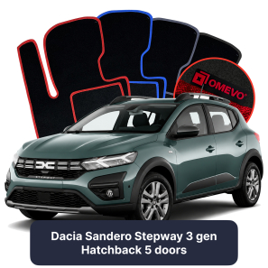 Velúrové autokoberce OMEVO pre Dacia Sandero Stepway 3 gen Hatchback 5 dverí (2020-2025)