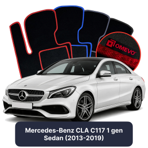 Velúrové autokoberce OMEVO pre Mercedes-Benz CLA C117 1 gen Sedan (2013-2019)