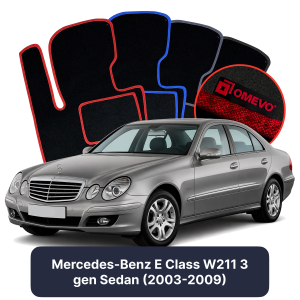 Velúrové autokoberce OMEVO pre Mercedes-Benz E klasa W211 3 gen Sedan (2003-2009)