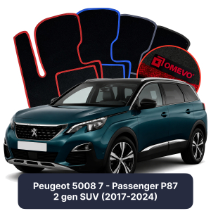Velúrové autokoberce OMEVO pre Peugeot 5008 7 mest P87 2 gen SUV (2017-2024)