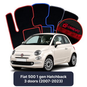 Velúrové autokoberce OMEVO pre Fiat 500 1 gen Hatchback 3 dvere (2007-2023)