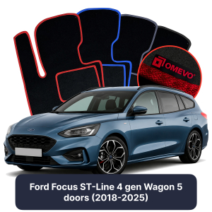 Velúrové autokoberce OMEVO pre Ford Focus ST-Line 4 gen Kombi 5 dverí (2018-2025)