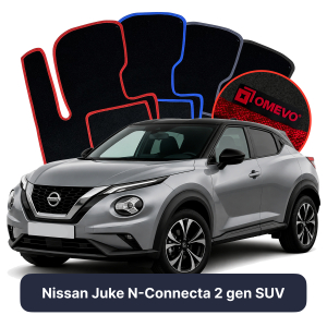 Velúrové autokoberce OMEVO pre Nissan Juke N-Connecta 2 gen SUV (2019-2025)