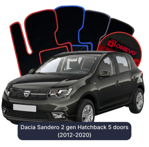 Velúrové autokoberce OMEVO pre Dacia Sandero 2 gen Hatchback 5 dverí (2012-2020)