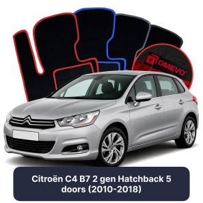 Velúrové autokoberce OMEVO pre Citroën C4 B7 2 gen Hatchback 5 dverí (2010-2018)
