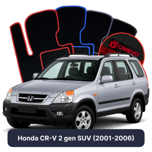 Velúrové autokoberce OMEVO pre Honda CR-V 2 gen SUV (2001-2006)