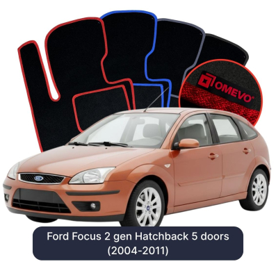 Velúrové autokoberce OMEVO pre Ford Focus 2 gen Hatchback 5 dverí (2004-2011)