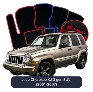 Velúrové autokoberce OMEVO pre Jeep Cherokee KJ 3 gen SUV (2001-2007)