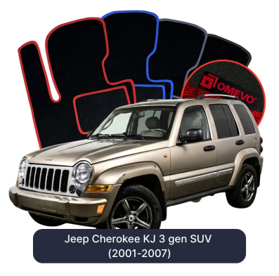 Velúrové autokoberce OMEVO pre Jeep Cherokee KJ 3 gen SUV (2001-2007)