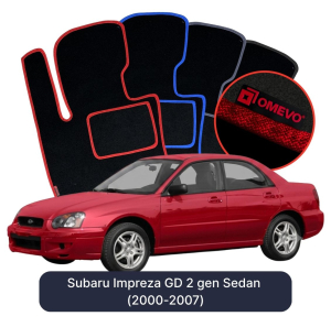 Velúrové autokoberce OMEVO pre Subaru Impreza GD 2 gen Sedan (2000-2007)