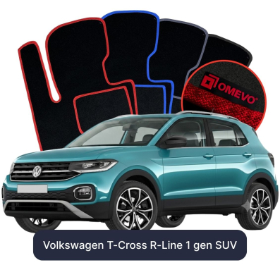 Velúrové autokoberce OMEVO pre Volkswagen T-Cross R-Line 1 gen SUV (2018-2025)