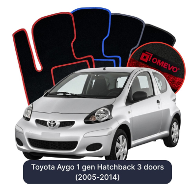 Velúrové autokoberce OMEVO pre Toyota Aygo 1 gen Hatchback 3 dvere (2005-2014)