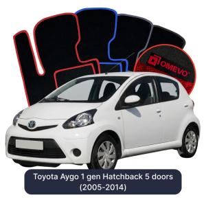 Velúrové autokoberce OMEVO pre Toyota Aygo 1 gen Hatchback 5 dverí (2005-2014)