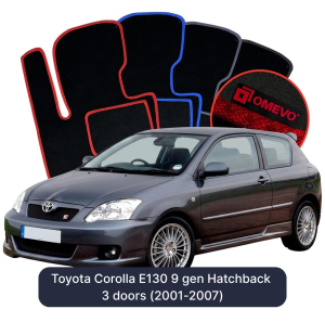 Velúrové autokoberce OMEVO pre Toyota Corolla E130 9 gen Hatchback 3 dvere (2001-2007)