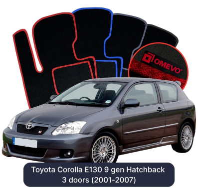 Velúrové autokoberce OMEVO pre Toyota Corolla E130 9 gen Hatchback 3 dvere (2001-2007)