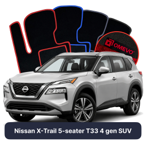 Velúrové autokoberce OMEVO pre Nissan X-Trail 5-miestny T33 4 gen SUV (2021-2025)