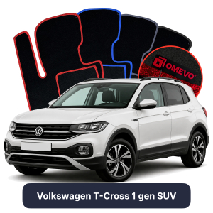 Velúrové autokoberce OMEVO pre Volkswagen T-Cross 1 gen SUV (2018-2025)