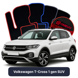 Velúrové autokoberce OMEVO pre Volkswagen T-Cross 1 gen SUV (2018-2025)