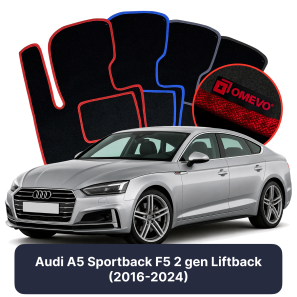 Velúrové autokoberce OMEVO pre Audi A5 Sportback F5 2 gen Liftback (2016-2024)