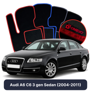 Velúrové autokoberce OMEVO pre Audi A6 C6 3 gen Sedan (2004-2011)