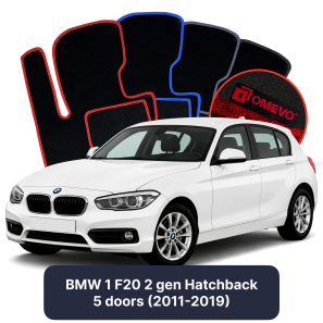 Velúrové autokoberce OMEVO pre BMW 1 F20 2 gen Hatchback 5 dverí (2011-2019)